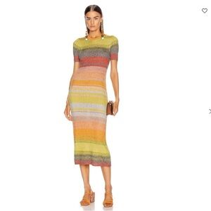 Zimmermann Multicolor Striped Midi Dress